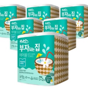 모나리자 부자되는집 에어볼 키친타월 520매, 6팩