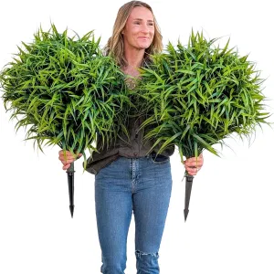 365 커브 어필 스파이크 인조 토피어리 볼 투 팩(스파이더 플랜트) Spider Plant