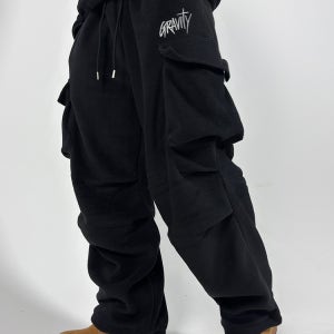 그래비티 후리스 카고 팬츠 남자 빅사이즈 겨울 기모 밴딩 조거 바지 큰옷 오버핏 도프룸