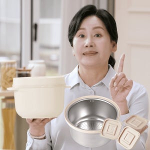 홍여진의 하이로 건강 저당 스텐형 밥솥 전자레인지 미니 밥통 밀폐용기