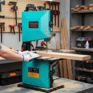 한신 HS-BS8 350W 밴드쏘 소형 탁상형 금속 목재 각도절단기