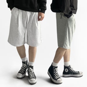 1+1 남자 버뮤다팬츠 남성 7부 와이드 중학생 회색 반바지