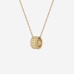 14K 18K 레오닐 스트라이프 펜던트 여성 여자 심플 레이어드 베이직 목걸이