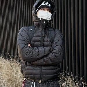 3지퍼 크롭 후드 경량 패딩 2C