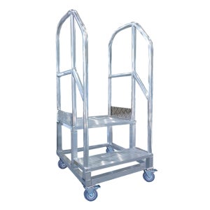 유앤세이프 알루미늄 중량형 광폭 난간대형 계단 안전 작업발판 2단, 1개