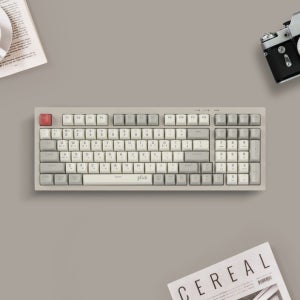 지클릭커 오피스프로 무소음 방수 무선 블루투스 키보드 레트로 카푸치노 WK50 98키