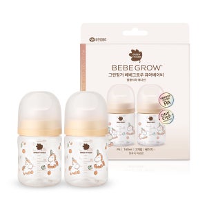 그린핑거 베베그로우 PA 퓨어베이비 (말콩사과) 디자인 노꼭지 트윈팩 160ml / 유아, 신생아
