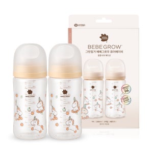 그린핑거 베베그로우 PA 퓨어베이비 (말콩사과) 디자인 노꼭지 트윈팩 280ml / 유아, 신생아