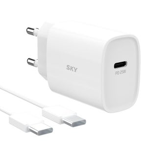 필 Q1X PD 25W 2포트 초고속 충전기 어댑터 + 케이블 화이트