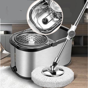 바닥 청소용 물걸레밀대 스텐 회전식 밀대걸레 통돌이 세척 탈수