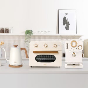 ★메가가전★ 플랜잇 브런치 에어프라이어 오븐 커피머신 무선 전기포트 홈브런치 세트 PBRC-001