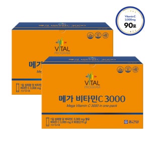 [180포] 종근당 바이탈프로그램 메가 비타민C 3000mg 90포, 2개