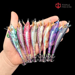 트리플 이카마린 조개 삼봉 에기 조개트릭 심해 갑오징어 에기 한치 생미끼