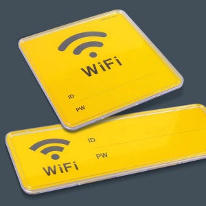 옐로우 와이파이표지판 사각형 Wi-Fi 부착식 표지판