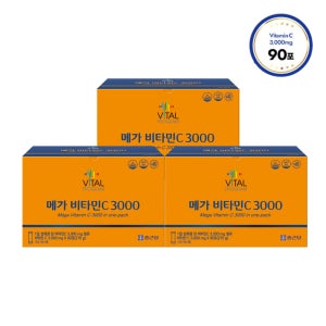 [270포] 종근당 바이탈프로그램 메가 비타민C 3000mg 90포, 3개