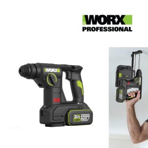 웍스 20V 충전 로타리 앙카 해머드릴 WU384 4.0AH 배터리1개 풀세트