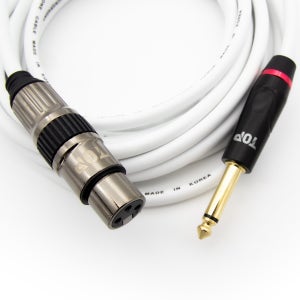 HDTOP 국산 5.5 모노 TO XLR 암 마이크 케이블 화이트50M HT-TP805