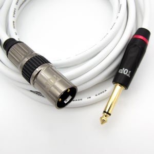 HDTOP 국산 5.5 모노 TO XLR 수 마이크 케이블 화이트 3M HT-TP811