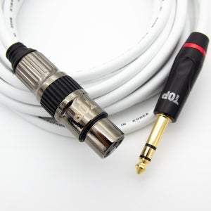 HDTOP 국산 5.5 스테레오 TO XLR 암 마이크 케이블 화이트 50M HT-TP848