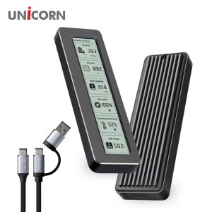 유니콘 MSD-L60 스마트LCD 통알루미늄 M.2 NVME SSD 외장하드케이스 USB3.2Gen2 10Gbps A+C타입젠더