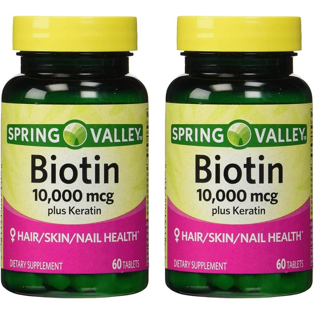 <b>Spring Valley</b> 비오틴 10000mcg 60정 2팩