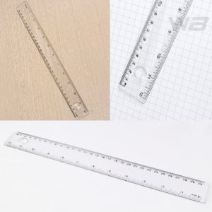 와볼샵 플라스틱 투명 자 30cm 돋보기자 일자형 도면그리기 삼십센치 모눈종이