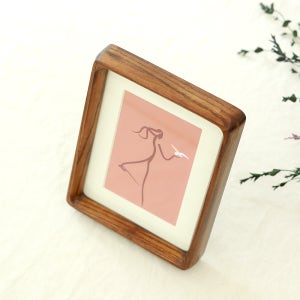 사진액자 나무 라운드몰딩 포토테이블 우드 소형 중형 대형 127x177mm, 브라운