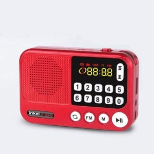 쿨샵 인켈 충전식 라디오 휴대용 스피커 USB 트로트 효도 신곡 부모님라 다운 MP3