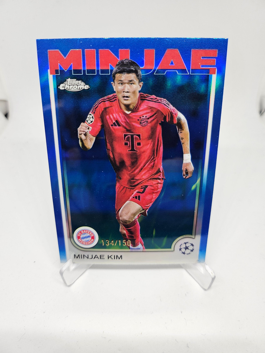 김민재축구카드 2024 Topps Chrome UEFA CC BLUE 한정판 김민재 카드