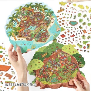 [숲과 바다의 아틀리에] 마이 리틀 유니버스 2.0 , 3D 집 꾸미기 감성 스티커 빅사이즈 2종 세트 (핀셋포함)