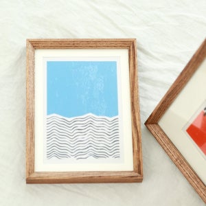 사진액자 오크원목 나무 우드 웨딩 포토테이블 127x177mm, 브라운