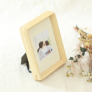 원목액자 애쉬원목 라운드몰딩 웨딩 가족사진 탁상 벽걸이 127x177mm, 네츄럴