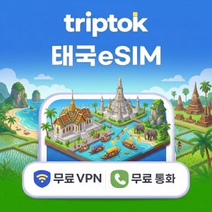 태국 방콕 푸켓 eSIM e심 5G AIS DTAC 무제한 데이터 전화/VPN 무료 맛집투