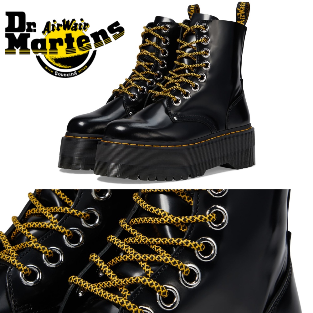 Dr.Martens 닥터마틴 Jadon 여성 통굽 8홀 플랫폼 부츠 블랙 9314624