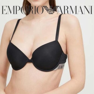 [국내/당일]엠포리오아르마니 MICROFIBER 로고 푸쉬업 브라 3R235 블랙