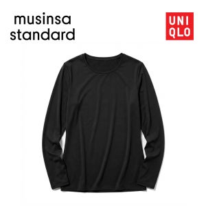 [국내백화점] 유니클로 히트텍 무탠다드 맨즈 크루넥 티셔츠 이너웨어 블랙