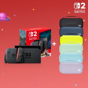 닌텐도 스위치2 본체 마리오카트 월드 세트 + 호리 슬림 하드 파우치 케이스 + 보호필름
