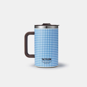 택플로우 머그 텀블러 700ml, 스카이블루체크