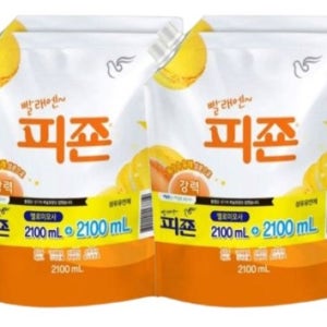 피죤 섬유유연제 정전기방지섬유유연제 옐로우미모사 2100ml 4개