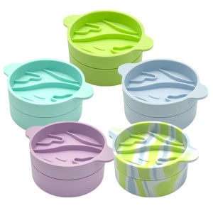 천왕성시리즈 소형견 강아지 고양이 급체방지 슬로우 실리콘 식기 밥그릇 2단