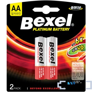벡셀 플래티넘 알카라인 건전지 AA 2입 x 20카드(40알)
