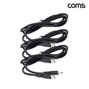 Coms C to C타입 PD 고속충전 케이블 1M 3개입 DP119
