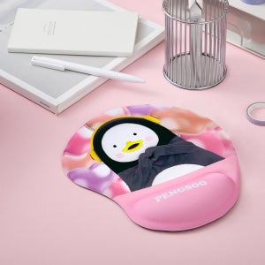 펭수 BPMP50 자이언트펭 손목보호 쿠션 젤 마우스패드 핑크(펭-러뷰), M