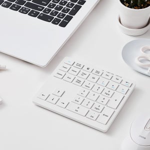 (마우스 드림) 아이노트 KN10B 블루투스 무선 키패드 숫자 키보드 화이트+M508R 화이트
