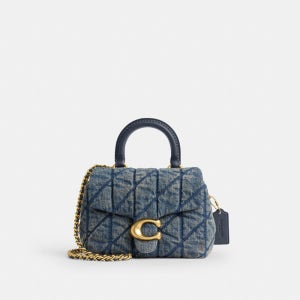 [코치][공식] 태비 탑 핸들 백 인 리제너러티브 코튼 데님 위드 퀼팅 CDC34 B4YMW