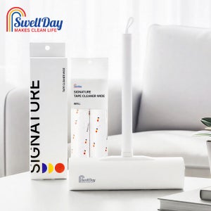 스웰데이 와이드 돌돌이 테이프클리너 먼지제거 길이조절 롱핸들 본체 거치대 리필 세트 5종