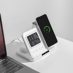 아이노트 WC100F 3in1 올인원 무선충전기 전기종 호환 화이트+M508R 화이트