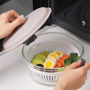 네오플램 전자레인지용기 2.2L 계란찜기 에어프라이어 유리캐서롤
