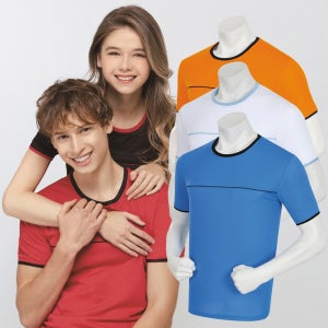 SP432/에어로쿨 배색 라운드 반팔 티셔츠/남녀공용 쿨링셔츠 작업복 근무복 현장복 단체복