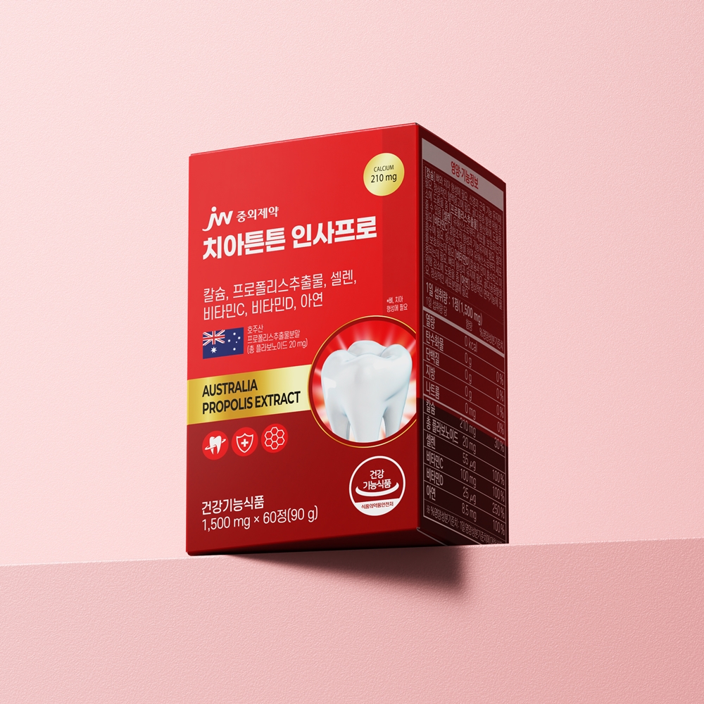 JW<b>중외제약 치아</b>튼튼 인사프로 1500mg 60정, 1개
